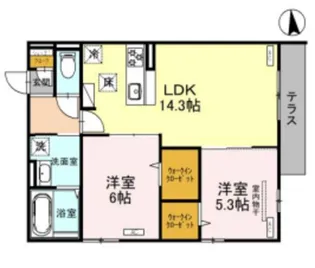 モンテゾーロ西田辺【1階】の間取り