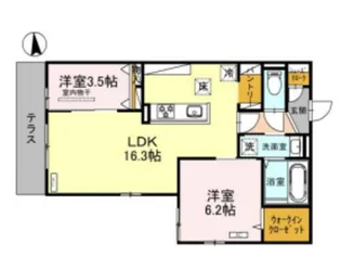 モンテゾーロ西田辺【3階】の間取り