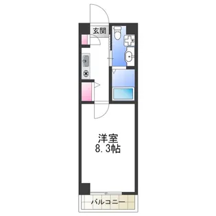 HRフロントリーガル平野【8階】の間取り