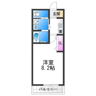 リアコート北田辺【1階】の間取り