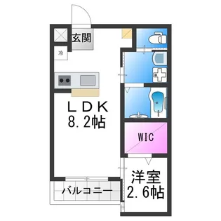 リアコート北田辺【3階】の間取り