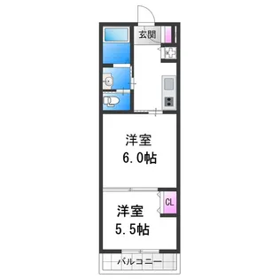 WindBell天下茶屋【2階】の間取り
