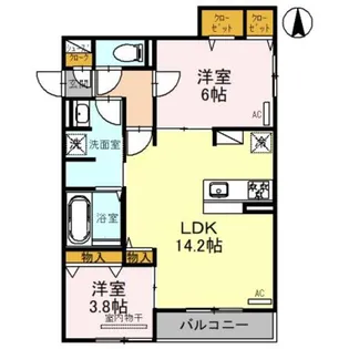 Clashist平野西East【2階】の間取り