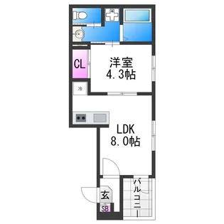 ハーモニーテラス杭全【302号室】の間取り