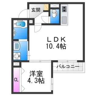 SFIDA天王寺南【103号室】の間取り