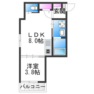エルグランド住之江【1階】の間取り