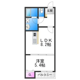 Mew Style Apartment【3階】の間取り