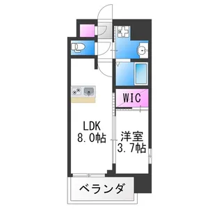 Luxe住吉公園【7階】の間取り