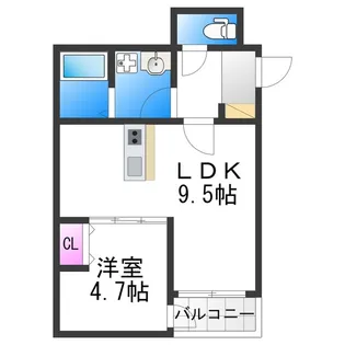 Mew Style Apartment【1階】の間取り