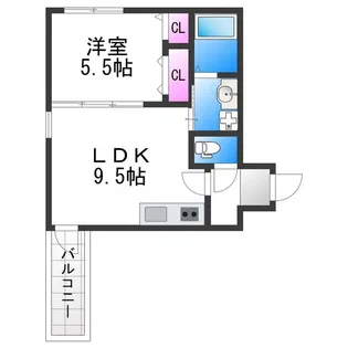 フジパレス帝塚山Ⅱ番館【1階】の間取り
