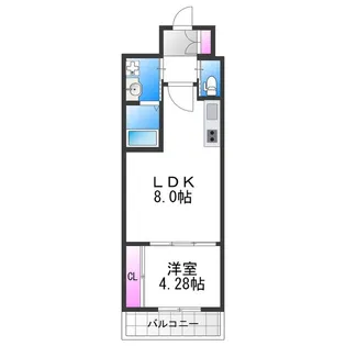 Mv.ms大阪岸里【604号室】の間取り