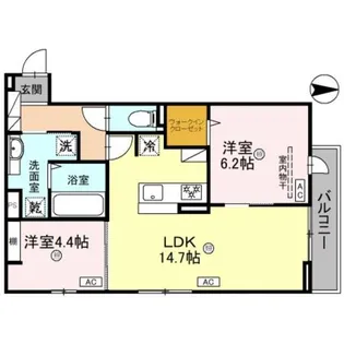 トリシア遠里小野【2階】の間取り