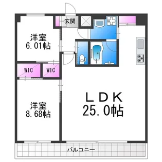 プレジオ帝塚山【14階】の間取り