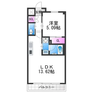 1LDKの間取り画像