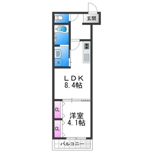 クローバー・シエル長居公園【1階】の間取り
