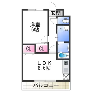 グレースフルレジデンス阿倍野【3階】の間取り