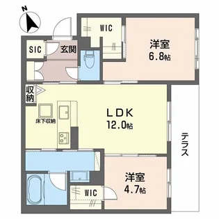 シャーメゾン ブランヴェール住之江【1階】の間取り