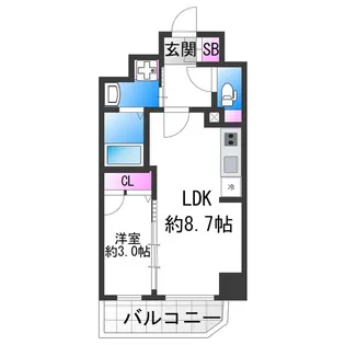 プレサンス天王寺デルニエ【10階】の間取り