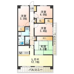 CASSIA南住吉【1階】の間取り