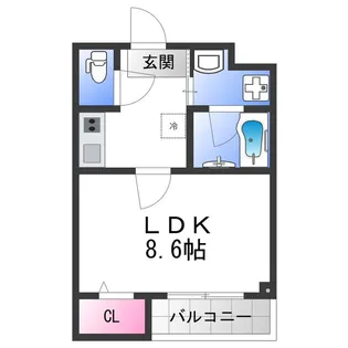 ソリティア桃谷 【104号室】の間取り