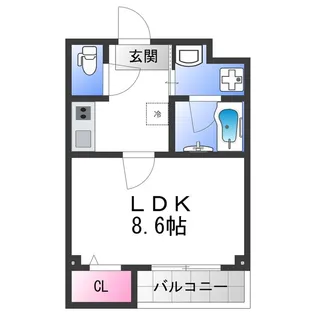 ソリティア桃谷 【3階】の間取り