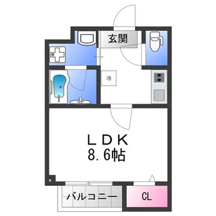 ソリティア桃谷 【305号室】の間取り