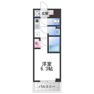 エスリード ザ・グレア大阪【6階】の間取り