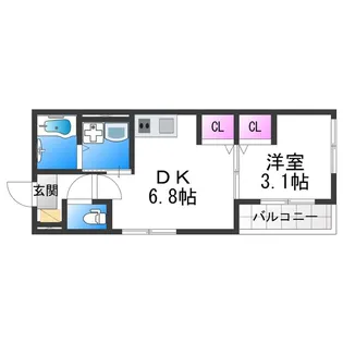 ハーモニーテラス遠里小野Ⅲ【1階】の間取り