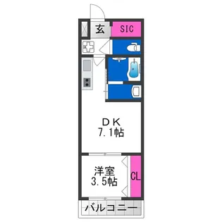 グランツ寺田町【202号室】の間取り