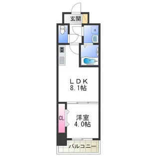 グランパシフィック今里innovation【0504号室】の間取り