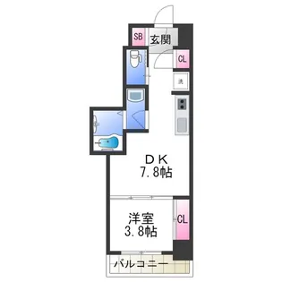 クローバー・レジデンス桑津【7階】の間取り