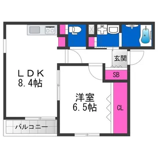 ジュネス阪南【1階】の間取り