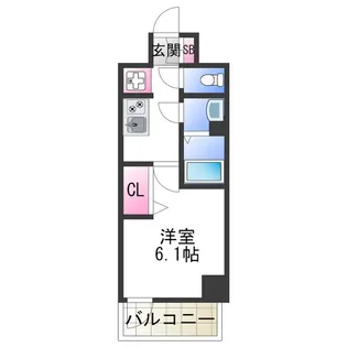 スプランディッド天王寺パークサイド【01106号室】の間取り