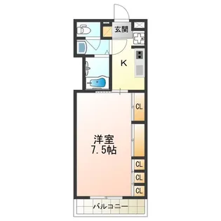 ノーブル阿倍野【1階】の間取り