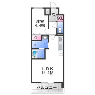 プラウディア今里【603号室】の間取り