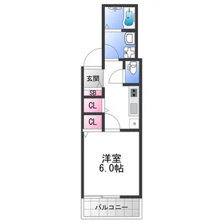 プロスパーコート桃谷【3階】の間取り