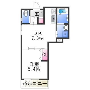 ラモーナ玉出東Ⅰ【1階】の間取り