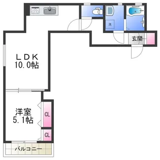 ラモーナ鶴橋【2階】の間取り