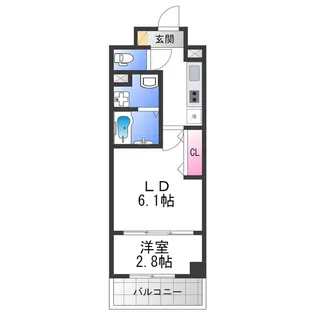 リアライズ鶴橋東Ⅱ【10階】の間取り