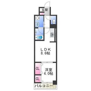 リアライズ小路駅前【10階】の間取り