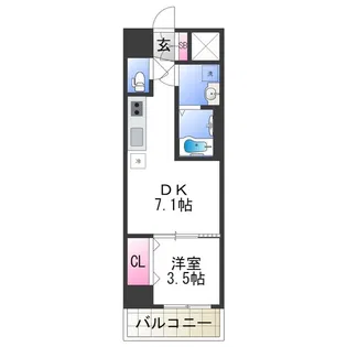 レオンコンフォート天王寺東【703号室】の間取り