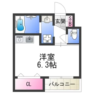 天王寺北Rマンション【1階】の間取り