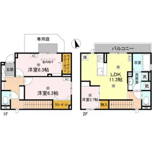 大阪府大阪市阿倍野区阪南町2丁目【テラスハウス】の間取り