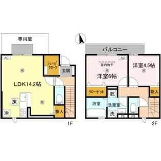 大阪府大阪市阿倍野区阪南町2丁目【テラスハウス】の間取り