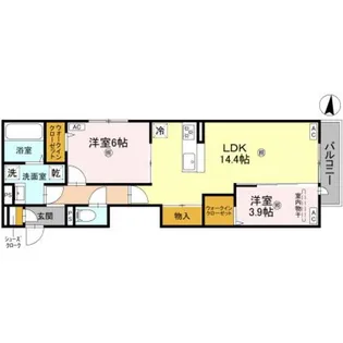 Passaro Grande 墨江 EAST【2階】の間取り