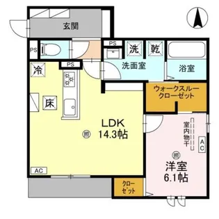 スペチアーレ平野西【1階】の間取り