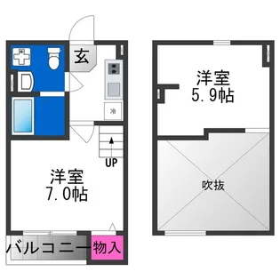オー・ルージュ加美【1階】の間取り