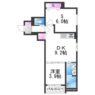 クレスト【1階】の間取り