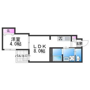 モアナ鷹合【1階】の間取り