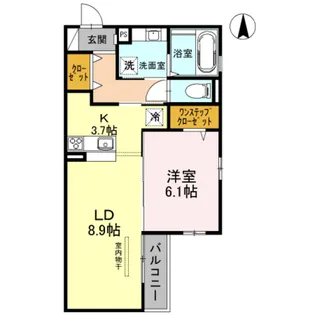 ラ・クロシェット【1階】の間取り